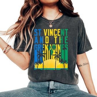 St Vincent And The Grenadines Retro 70S 80S Vintage Women's Oversized Comfort T-Shirt - Monsterry