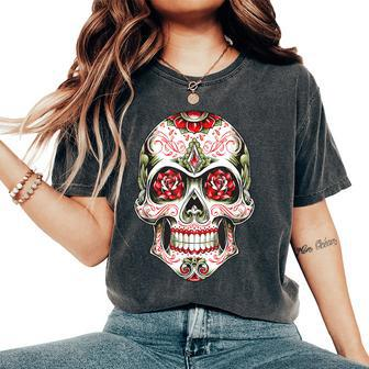 Sugar Skull Youth Day Of The Dead Women's Oversized Comfort T-Shirt - Thegiftio UK
