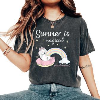 Summer Is Magical Teacheronbreak Unicorn Teacher Women's Oversized Comfort T-Shirt - Monsterry UK