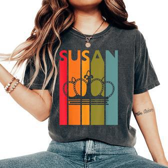 Susan Idea For Girls First Name Vintage Susan Women's Oversized Comfort T-Shirt - Seseable