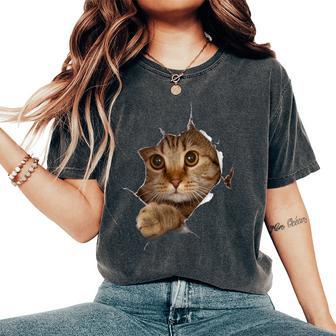 Sweet Kitten Torn Cloth Cat Lover Cat Owner Cat Lady Women's Oversized Comfort T-Shirt - Thegiftio UK
