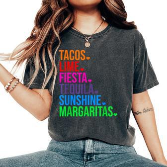 Tacos Lime Fiesta Tequila Cinco De Mayo Women's Oversized Comfort T-Shirt - Seseable
