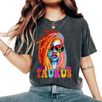 Taurus Queen African American Loc'd Zodiac Sign Women's Oversized Comfort T-Shirt - Seseable