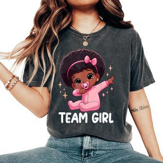 Team Girl Baby Announcement Gender Reveal Party Women's Oversized Comfort T-Shirt | Mazezy