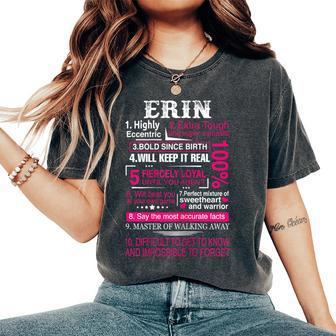 Ten Facts About Name Is Erin First Name Women's Oversized Comfort T-Shirt - Seseable