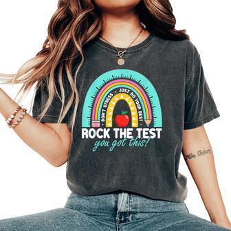 Test Day Teacher Rock The Test Day Vibes Testing Day Women Women's Oversized Comfort T-Shirt - Seseable