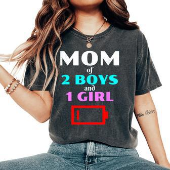 Tired Mom Of 2 Boys And 1 Girl Mother Sons Daughters Women's Oversized Comfort T-Shirt - Monsterry AU
