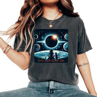Total Solar Eclipse 2024 Girl Cat Eclipse Women's Oversized Comfort T-Shirt - Monsterry AU