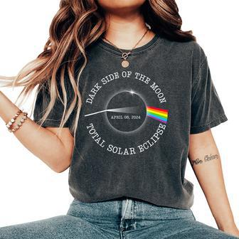 Total Solar Eclipse 2024 Rainbow Totality Dark Side Moon Women's Oversized Comfort T-Shirt | Mazezy