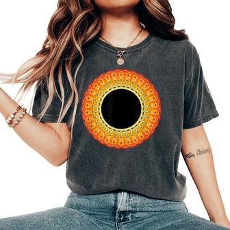 Total Solar Eclipse Mandala Sun Women's Oversized Comfort T-Shirt - Seseable