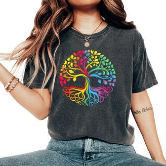 Tree Life Rainbow Lgbt Cool Gay Pride Flag Ally Fun Women's Oversized Comfort T-Shirt - Monsterry