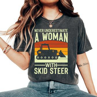 Never Underestimate A Woman With A Skid Sr Construction Women's Oversized Comfort T-Shirt - Thegiftio UK