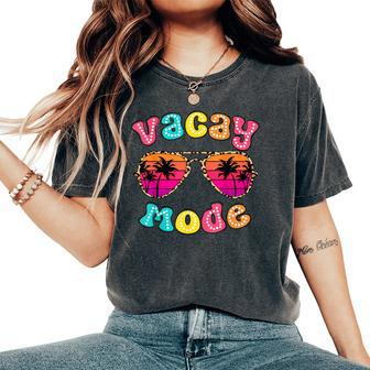 Vacay Mode Summer Vibes Sunglasses Retro Cute Girl Kid Women's Oversized Comfort T-Shirt - Seseable