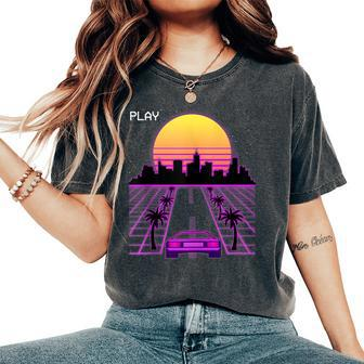 Vaporwave Sunset Synthwave Cyberpunk Outrun 80S Women Women's Oversized Comfort T-Shirt - Monsterry
