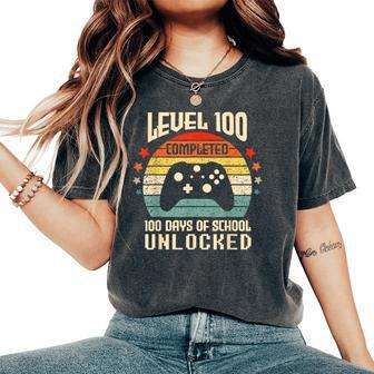 Video Gamer Student 100Th Day Teacher 100 Days Of School Women's Oversized Comfort T-Shirt - Monsterry DE