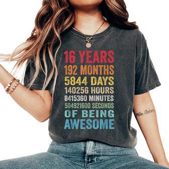 Vintage 16 Years Old Being Awesome 16Th Birthday Boys Girls Women's Oversized Comfort T-Shirt - Thegiftio UK