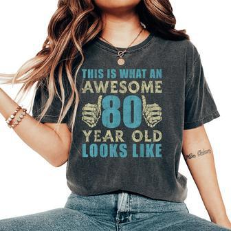 Vintage 1941 80Th Birthday For 80 Year Old Women's Oversized Comfort T-Shirt - Thegiftio UK