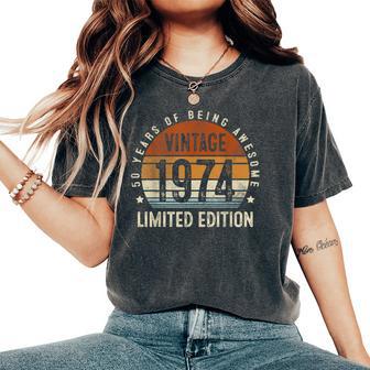 Vintage 1974 50 Birthday Decorations 50Th Birthday Women's Oversized Comfort T-Shirt - Thegiftio UK
