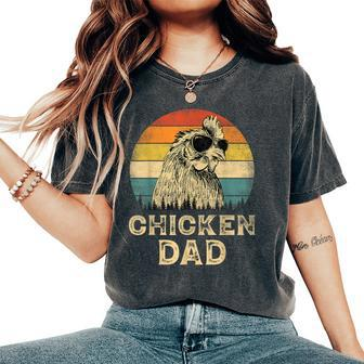Vintage Chicken Dad Chicken Lovers Daddy Father's Day Women's Oversized Comfort T-Shirt - Monsterry DE