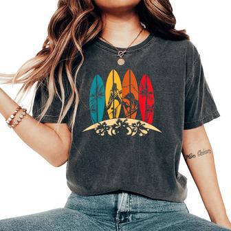 Vintage Classic Surfboard Beach Surfer Boy Girl Surfing Women's Oversized Comfort T-Shirt - Thegiftio UK