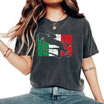 Vintage Italian Flag Italy Horse Jumping Equestrian Women's Oversized Comfort T-Shirt - Monsterry AU