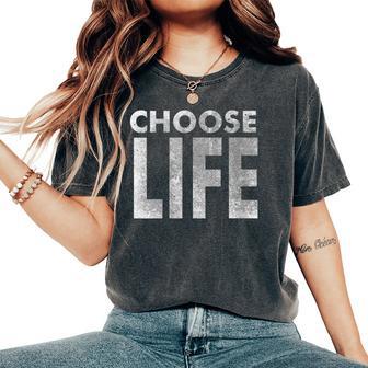 Vintage Retro Choose Life 80S Distressed Look Women's Oversized Comfort T-Shirt - Thegiftio UK