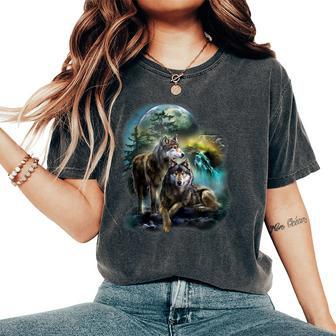 Vintage Wolf Wolf Lovers For Boys And Girls Women's Oversized Comfort T-Shirt - Thegiftio UK
