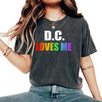 Washington DC Gay Pride Lgbt Rainbow Love Dc Lesbian Women's Oversized Comfort T-Shirt - Monsterry