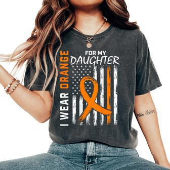 I Wear Orange For My Daughter Ms Awareness Flag Back Graphic Women's Oversized Comfort T-Shirt - Seseable