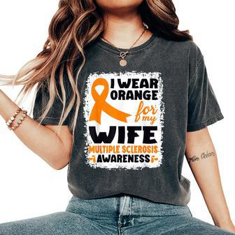 I Wear Orange For My Wife Ms Multiple Sclerosis Awareness Women's Oversized Comfort T-Shirt - Monsterry CA