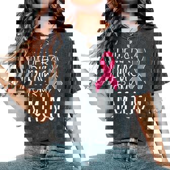I Wear Pink For My Mum Pink Ribbon Breast Cancer Awareness Women's Oversized Comfort T-Shirt - Thegiftio UK
