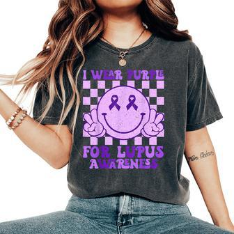 I Wear Purple For Lupus Awareness Purple Lupus Women's Oversized Comfort T-Shirt - Seseable
