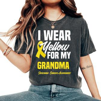 I Wear Yellow For My Grandma Sarcoma Cancer Awareness Women's Oversized Comfort T-Shirt | Mazezy CA