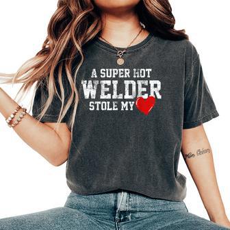 Wife Girlfriend Welder Welding Women's Oversized Comfort T-Shirt - Monsterry DE