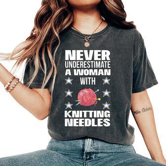 Woman With A Knitting Needles Knitter Knitting Women's Oversized Comfort T-Shirt - Thegiftio UK