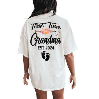1St Time Grandma Est 2024 New First Grandma 2024 Women's Oversized Comfort T-Shirt Back Print - Monsterry UK