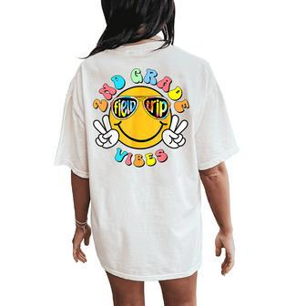 2Nd Grade School Field Trip Vibes Groovy Field Day 2024 Women's Oversized Comfort T-Shirt Back Print - Seseable