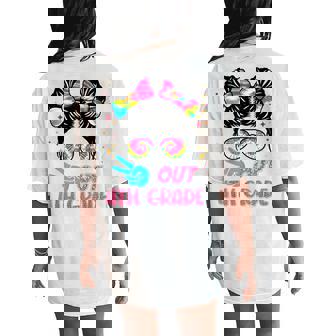 4Th Grade Graduation Messy Bun 4Th Grade End Of School Women's Oversized Comfort T-Shirt Back Print | Mazezy