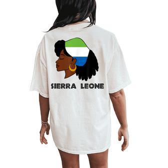 Afro Woman Sierra Leone Flag African Women's Oversized Comfort T-Shirt Back Print - Monsterry CA