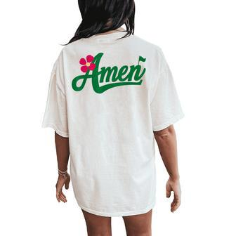 Amen Master Golf Tournament Golfing Girl Pink Flower Women's Oversized Comfort T-Shirt Back Print | Mazezy DE