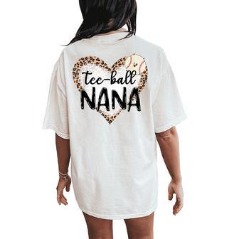 Ball Nana Leopard Print Heart Ball Mom Mother's Day Women's Oversized Comfort T-Shirt Back Print - Thegiftio UK