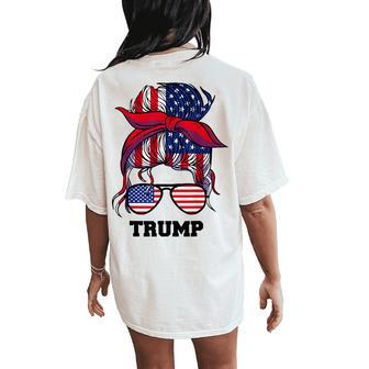 Bandana Headscarf Sunglasses Girls Trump Women's Oversized Comfort T-Shirt Back Print - Monsterry