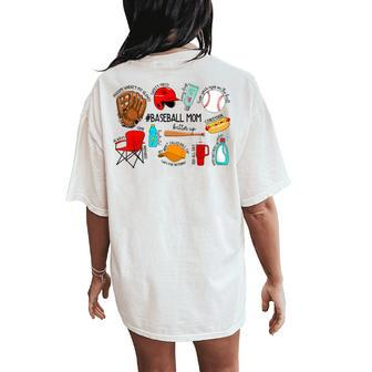 Baseball Mom Game Day Vibes Baseball Mama Women's Oversized Comfort T-Shirt Back Print | Mazezy AU
