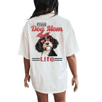 Bernedoodle Dog Proud Dog Mom Life Women's Oversized Comfort T-Shirt Back Print | Mazezy