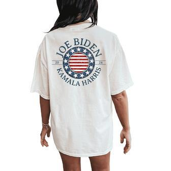 Biden Harris 2024 Political Voter Pro-Democrat Liberal Women's Oversized Comfort T-Shirt Back Print - Monsterry CA