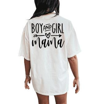 Boy And Girl Mama Mom Of Two Mommy Mother's Day Women Women's Oversized Comfort T-Shirt Back Print - Monsterry AU