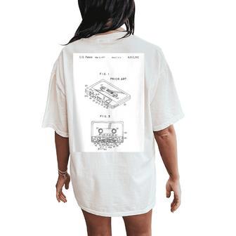 Cassette Tape Vintage Blueprint Classic Fashion Women Women's Oversized Comfort T-Shirt Back Print - Monsterry UK