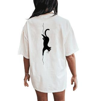 Cat Silhouette For Cat And Animal Lovers Cats Mom And Dad Women's Oversized Comfort T-Shirt Back Print - Monsterry CA
