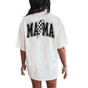 Checkered Mama Lightning Bolt Mother's Day For Mom Mother Women's Oversized Comfort T-Shirt Back Print | Mazezy