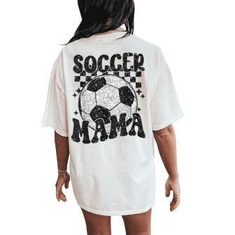 Checkered Soccer Mama Retro Soccer Mom Soccer Season Women's Oversized Comfort T-Shirt Back Print | Mazezy CA